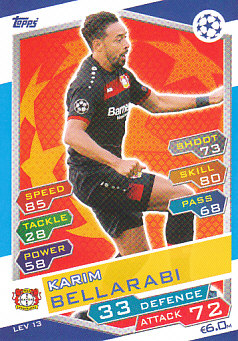 Karim Bellarabi Bayer 04 Leverkusen 2016/17 Topps Match Attax CL #LEV13